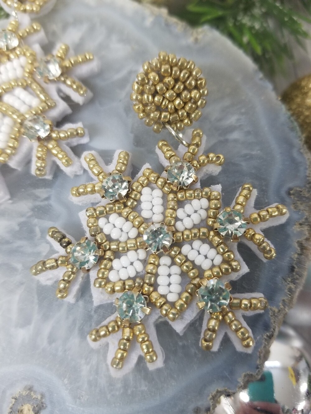 Snowflake Beaded Earrings